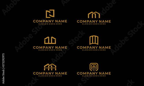 Set of company logo design ideas free vector photo