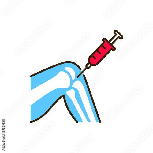 Treatment arthritis line color icon. Inflammation joint. Sign for web page, mobile app, button, logo. Editable stroke.