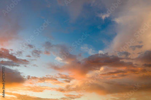 background of sunset golden clouds