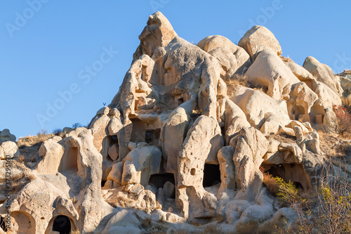 Extreme terrain of Cappadocia with volcanic rock formations, Turkey