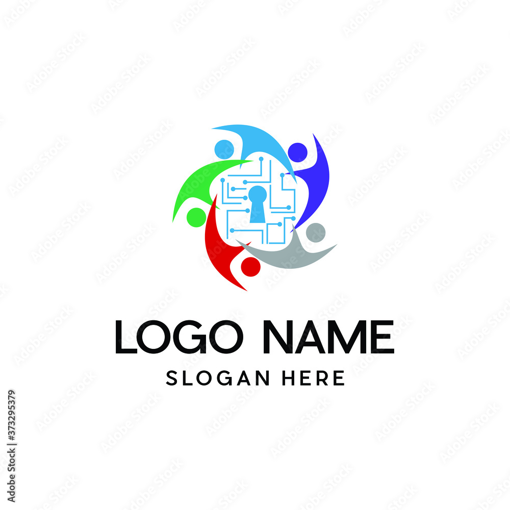 Union Lock Circuit Modern Abstract Creative Logo Design Template Element Concept Vector Union Lock Circuit Modern Abstract Creative Logo Design Template Element Concept Vector