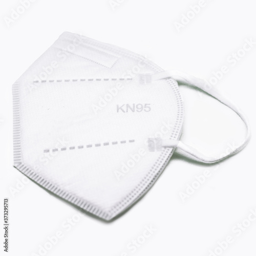 Medical mask KN 95, protection from coronavirus. On white background. Covid 19. Safety photo