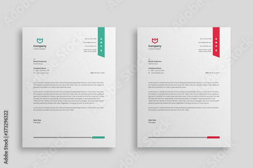 Abstract Corporate Business Style Letterhead Design Vector Template For Your Project. Simple And Clean Print Ready Design, Elegant Flat Design Vector Illustration. photo