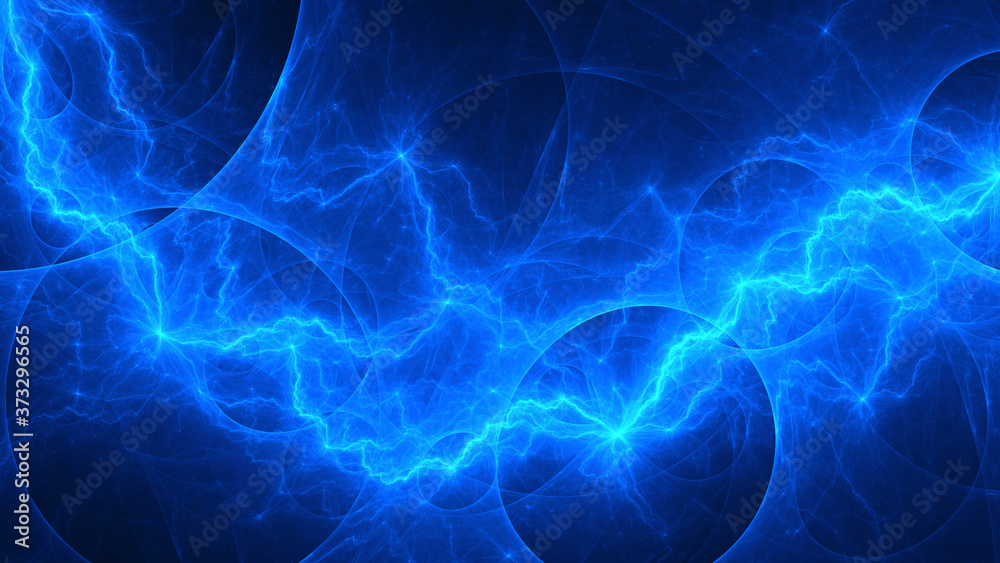 Fototapeta premium Blue lightning, plasma electrical abstract