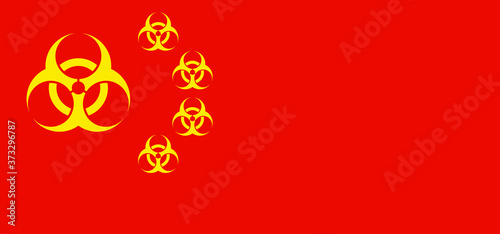 Stop coronavirus epidemic, bacteria cell. ( Covid-19 2019-nCoV, Covid-2019 ) Corona virus in China, Wuhan lockdown. Stay at home, stay safe. Social distancing Face mask. Self quarantine concept.