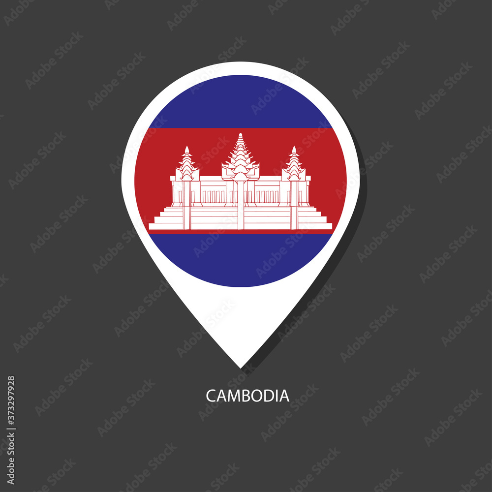 Cambodia flag Vector marker with flags.	