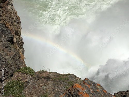 Rainbow in waterfall