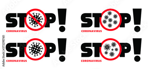 Stop coronavirus epidemic, bacteria cell. ( Covid-19 2019-nCoV, Covid-2019 ) Corona virus in China, Wuhan lockdown. Stay at home, stay safe. Social distancing Face mask. Self quarantine concept.