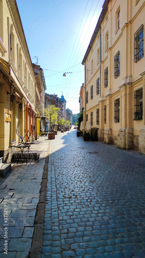 Obraz premium Lviv City Old Architecture in the summer season