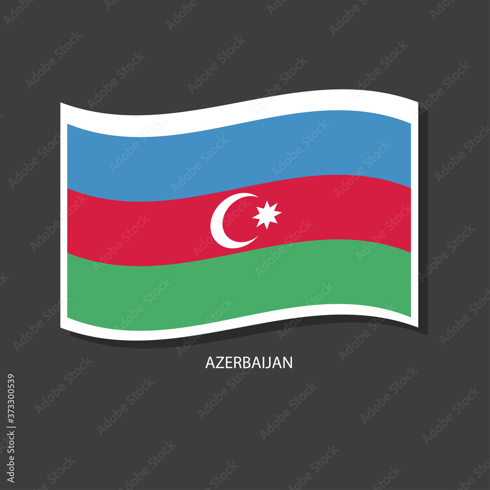 Obraz premium Azerbaijan flag Vector waving with flags. 