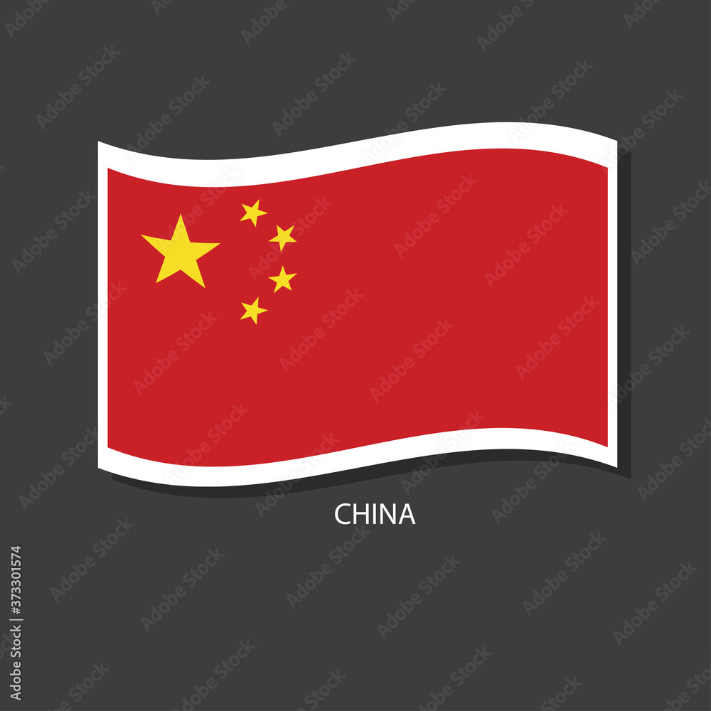 china flag Vector waving with flags.	