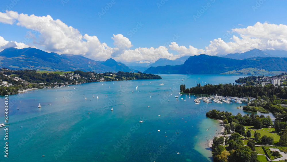 Lake Lucerne in Switzerland also called Vierwaldstaetter See in Switzerland - travel photography