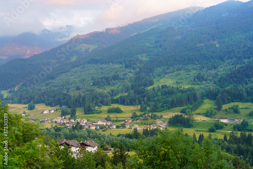 Mountain landscape at Tesero  in Fiemme valley
