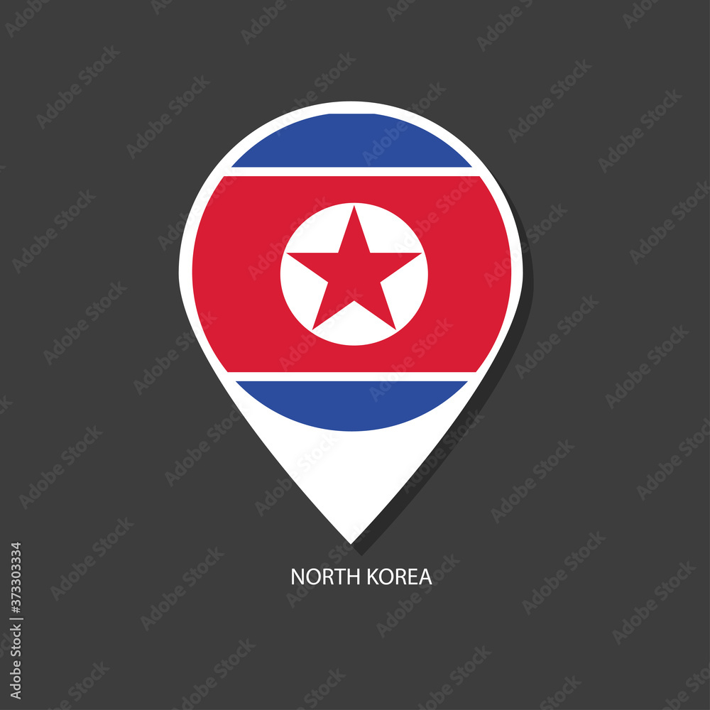 North Korea flag Vector marker with flags. North Korea flag Vector marker with flags.