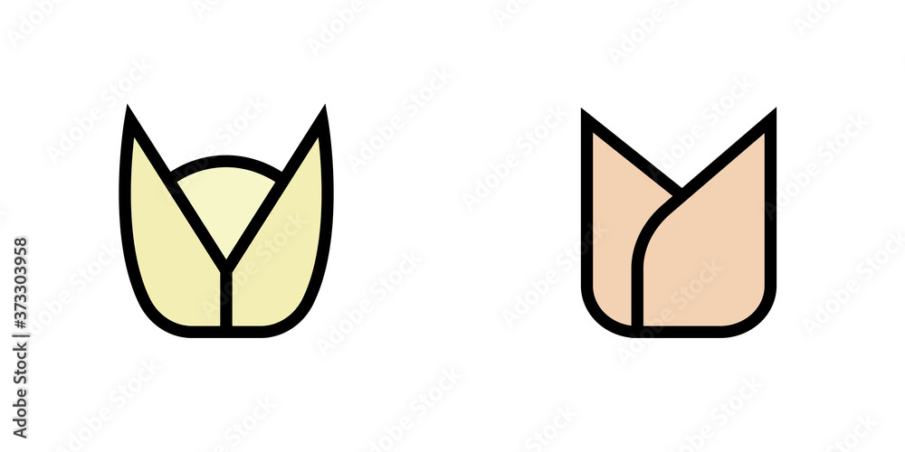 Color Rosa Icono Conjunto de iconos de rosas de colores. Ilustración vectorial aislada ...