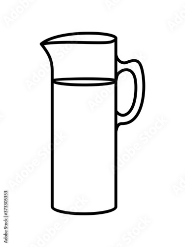 LINEAR DRAWING OF A TRANSPARENT BEVERAGE JUG ON A WHITE BACKGROUND