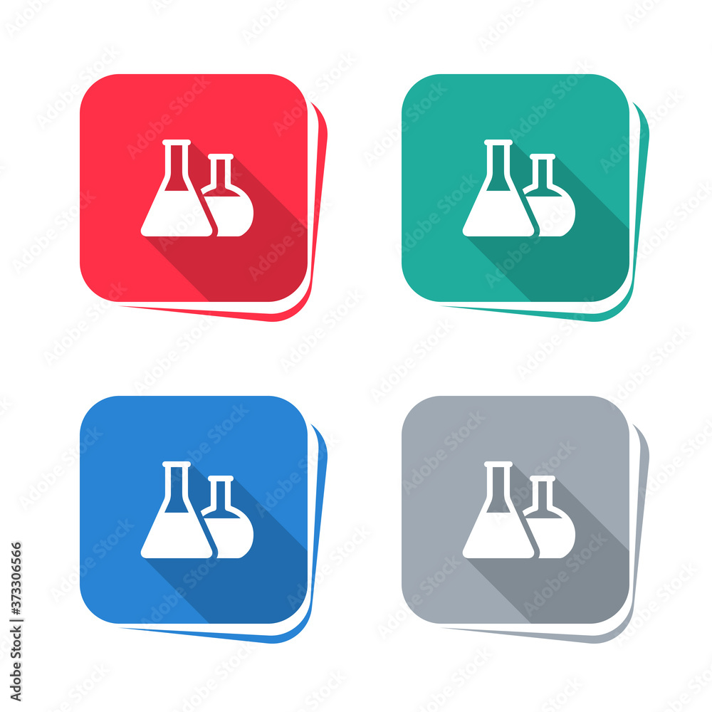 Chemical compounds icon on square button Chemical compounds icon on square button