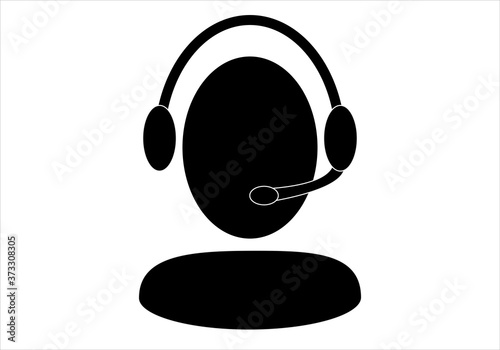 Icono de tele operador sobre fondo blanco
