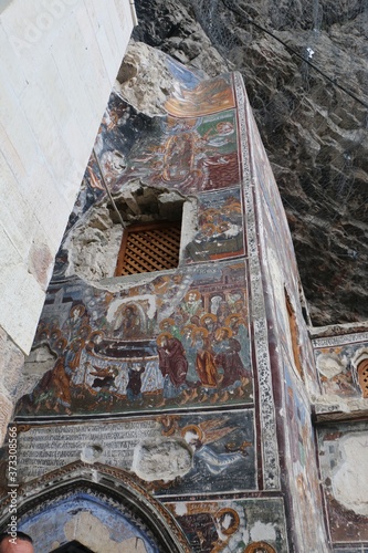 SUMELA MONASTERY, TURKEY- ,July  2020. Inside view of the main church of Sumela monastery, which in fact is a 