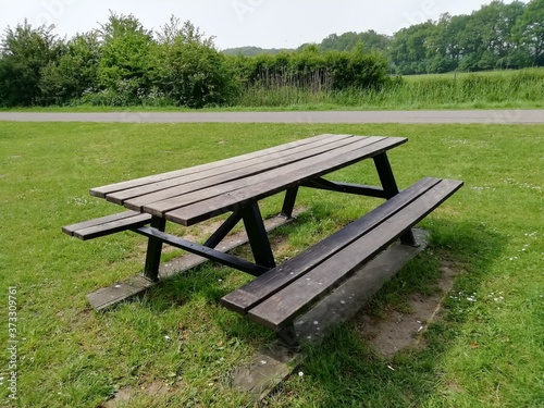 wooden table in the dutch countryside