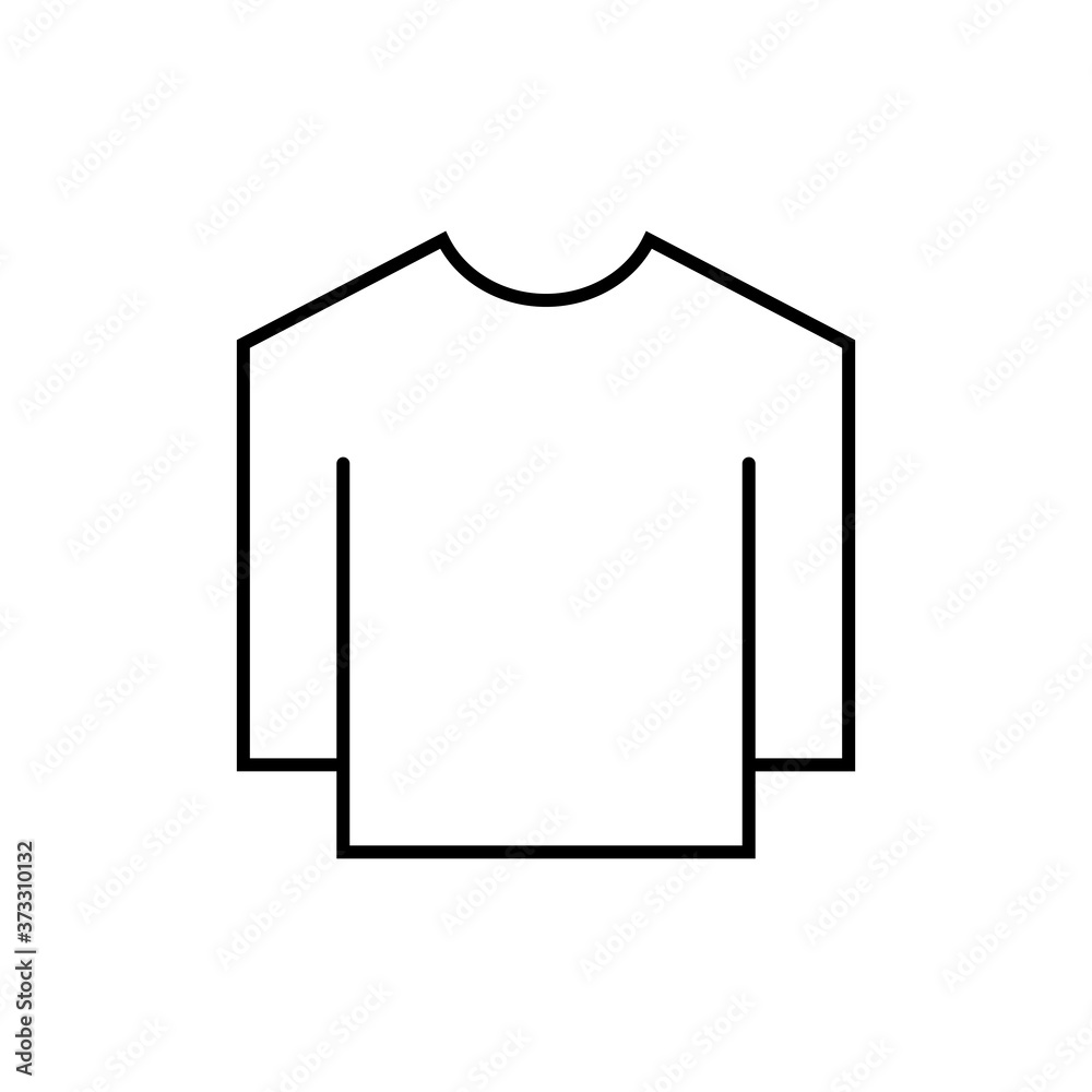 Icono de camiseta manga larga. Ilustración vectorial aislada en fondo blanco Icono de camiseta manga larga. Ilustración vectorial aislada en fondo blanco