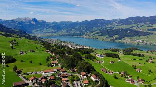 Typical landscape in Switzerland - the Swiss Alps - travel photography