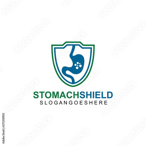Stomach Shield Logo template design vector, emblem, design concept, creative symbol.