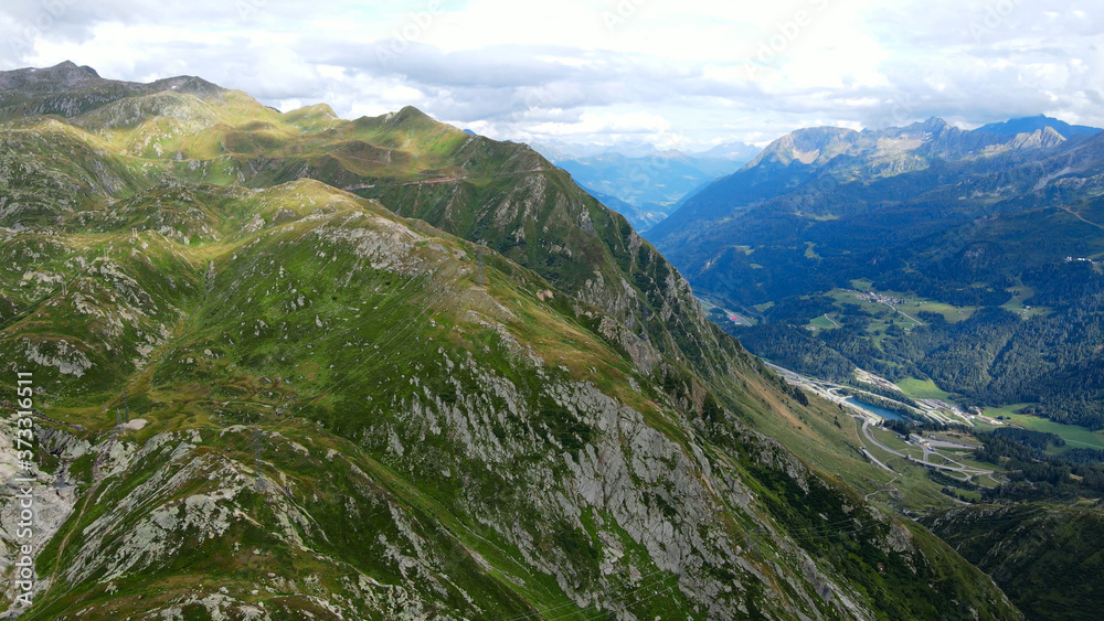 Flight over Gotthard Pass in Switzerland - travel photography