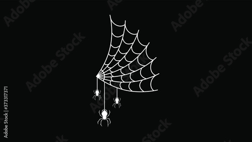Spider Web On Dark Background Halloween Design Elements Spooky Scary Horror Decor Vector