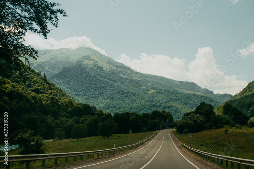  beautiful paved road in the mountains