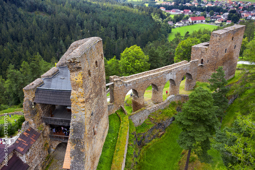 Beautiful medieval castle Velhartice in Bohemian Forest - Sumava mountains, Czech Republic photo