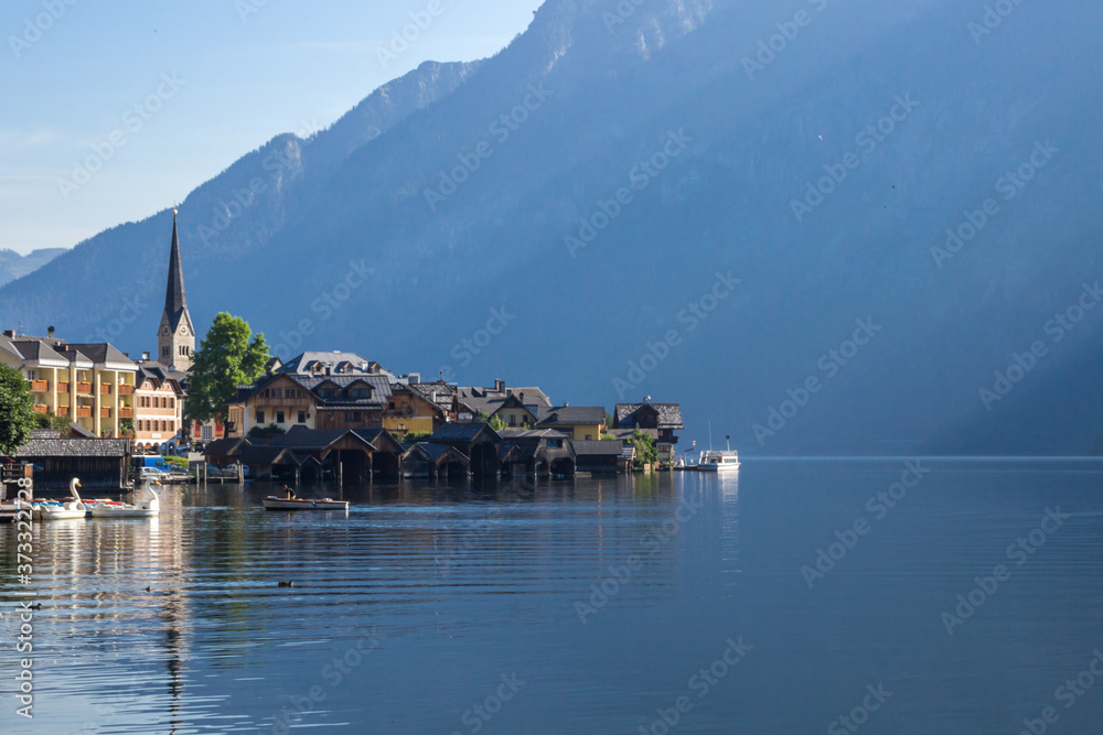 
sunrise in Hallstatt in the Austrian Alps