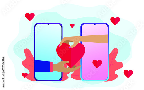 heart in hand love in social media