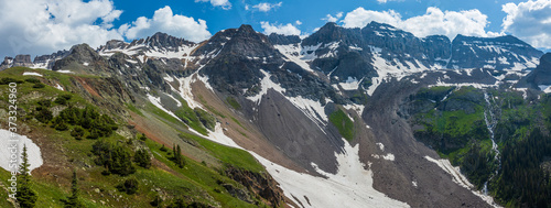 Mountain landscape panorama in the Mt Sneffels Wilderness, Colorado