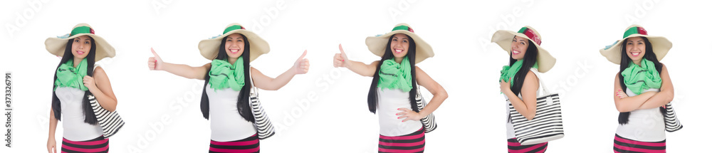Naklejka premium Young woman preparing for vacation