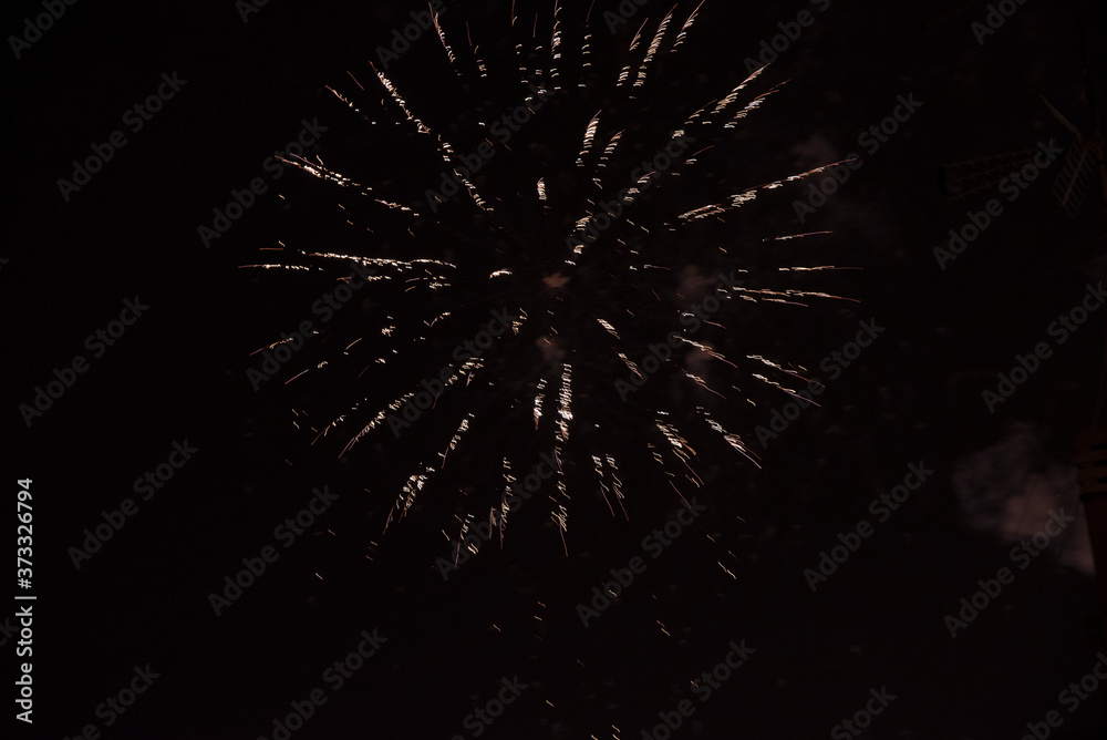 Firework stars, fireworks in the night sky. Firework stars, fireworks in the night sky.