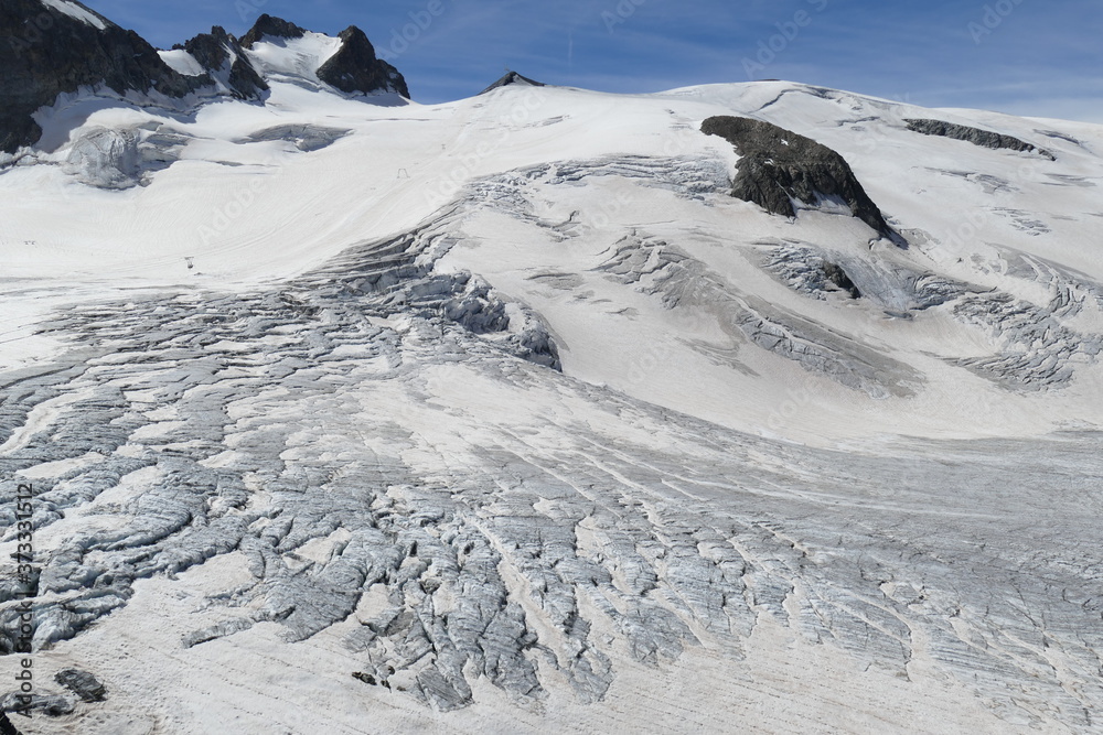 Glacier de la Girose dans le massif des Ecrins en France foto de Stock