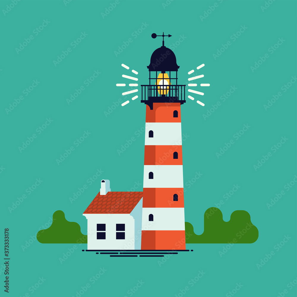 Lovely flat vector lighthouse Lovely flat vector lighthouse