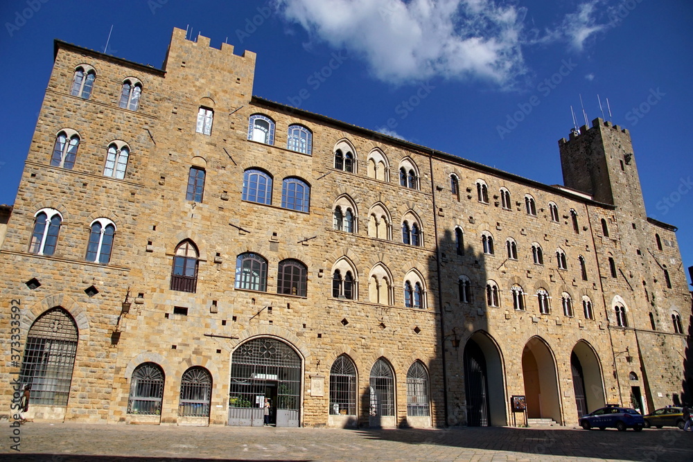 Famous Priori Palace in the Tuscan city of Volterra called Palazzo dei Priori