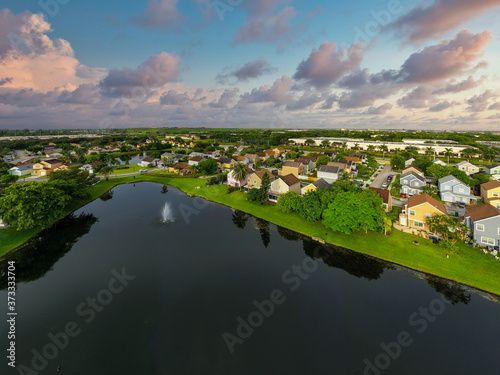 Aerial photo of residential homes in Miramar Florida USA photo