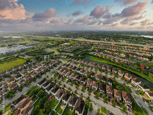 Aerial photo of residential homes in Miramar Florida USA photo