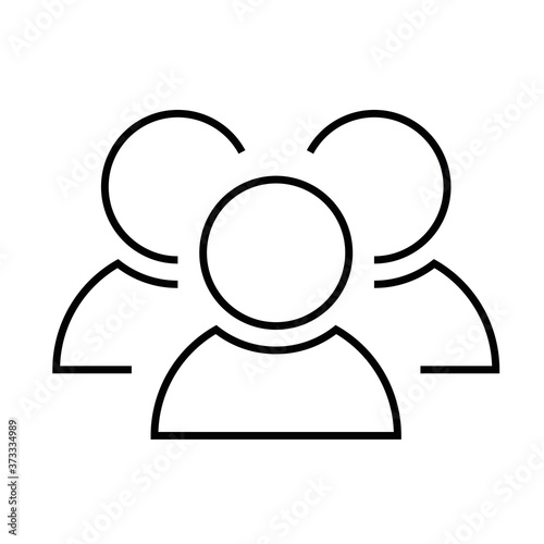3 people icon. Group of persons. Simplified human pictogram. Modern simple flat vector icon