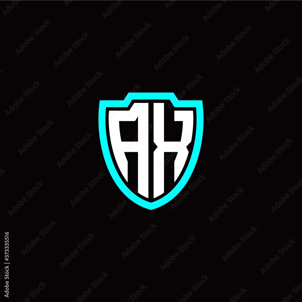 Obraz premium Initial A X letter with shield modern style logo template vector