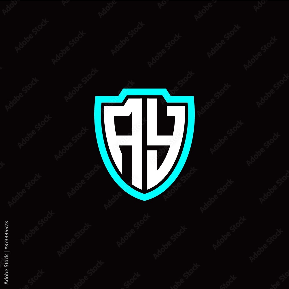 Obraz premium Initial A Y letter with shield modern style logo template vector