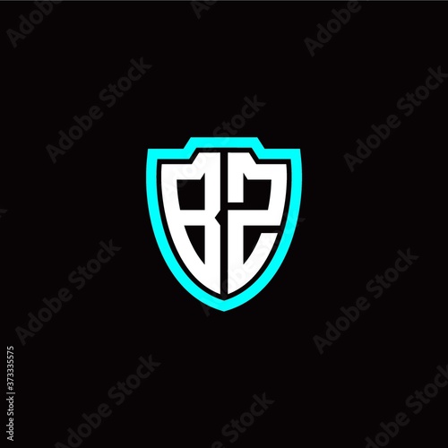 Free Download Initial B Z letter with shield modern style logo template vector - GFXLoad