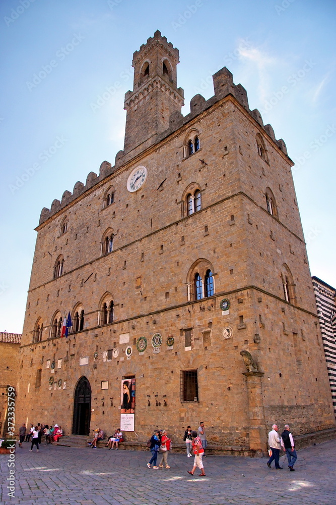 Famous Priori Palace in the Tuscan city of Volterra called Palazzo dei Priori