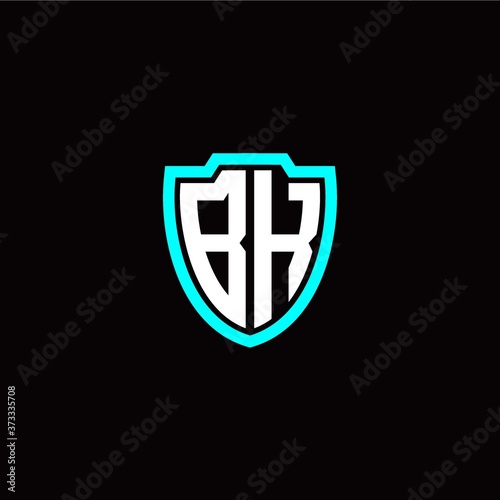 Free Download Initial B K letter with shield modern style logo template vector - GFXLoad