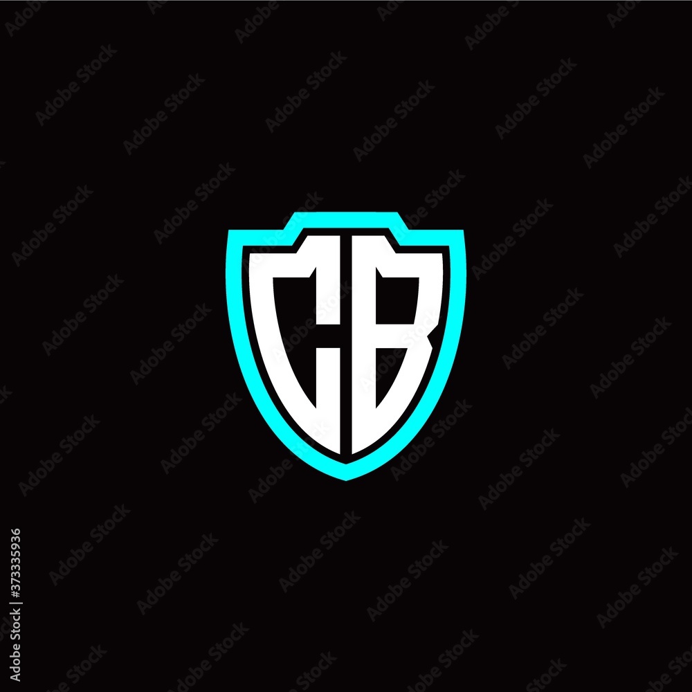 Initial C B letter with shield modern style logo template vector Initial C B letter with shield modern style logo template vector