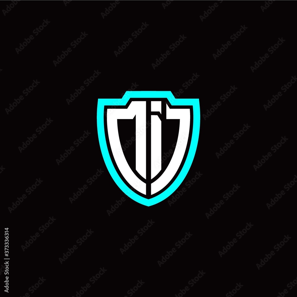 Initial D I letter with shield modern style logo template vector Initial D I letter with shield modern style logo template vector