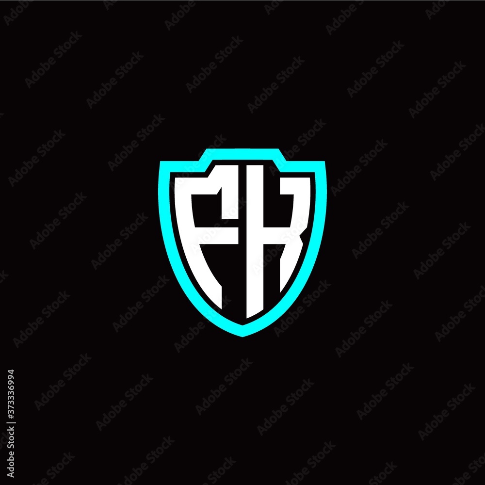 Initial F K letter with shield modern style logo template vector Initial F K letter with shield modern style logo template vector